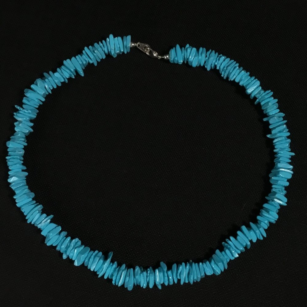 Turquoise Shell Style Necklace - Picture 2 of 4